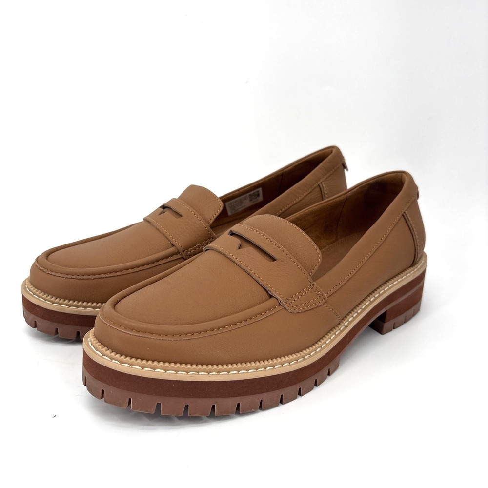 TOMS Penny Loafers Women's 9 Tan Leather Cara Slip On (10020214)